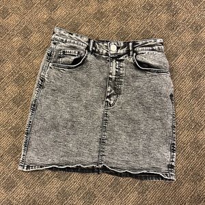 Zara Distressed Black Jean Mini Skirt Size Small